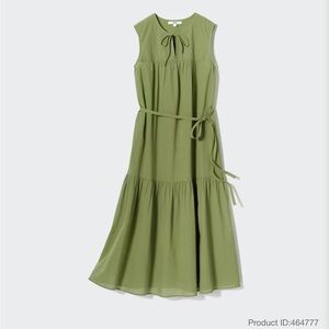 Uniqlo Light Cotton Sleeveless Dress Green M